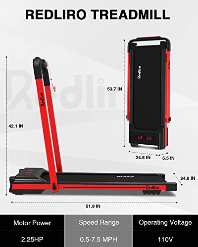 REDLIRO Under Desk Treadmill 2 in 1 Portable Folding Walking Pad with Remote Control P95535