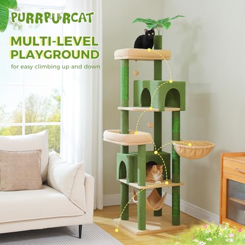 45-Inch Cat Tree with 2 Condos, Scratching Posts and Hammock F616