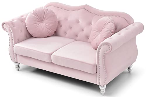 Glory Furniture Hollywood Velvet Loveseat Pink Y42355