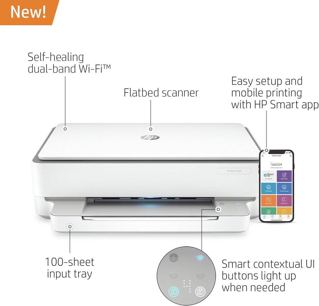 HP Envy 6055 Wireless All-in-One Printer (Renewed) R4321