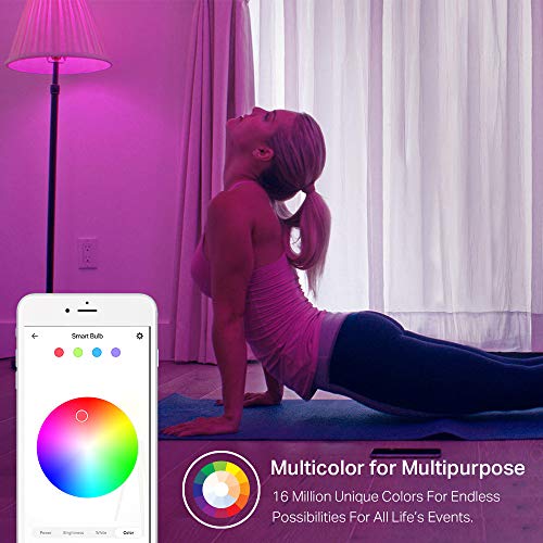 Kasa Smart Light Bulbs, Full Color Changing Dimmable WiFi, A19, 4 Pack R3736