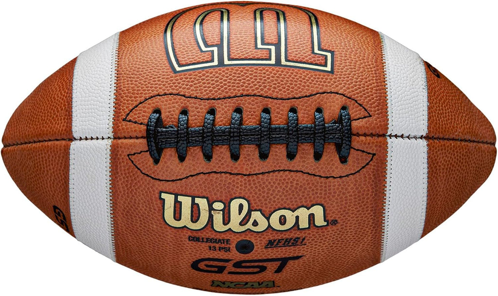 WILSON GST1003 Leather Game Football - Official Size, Tan U504242