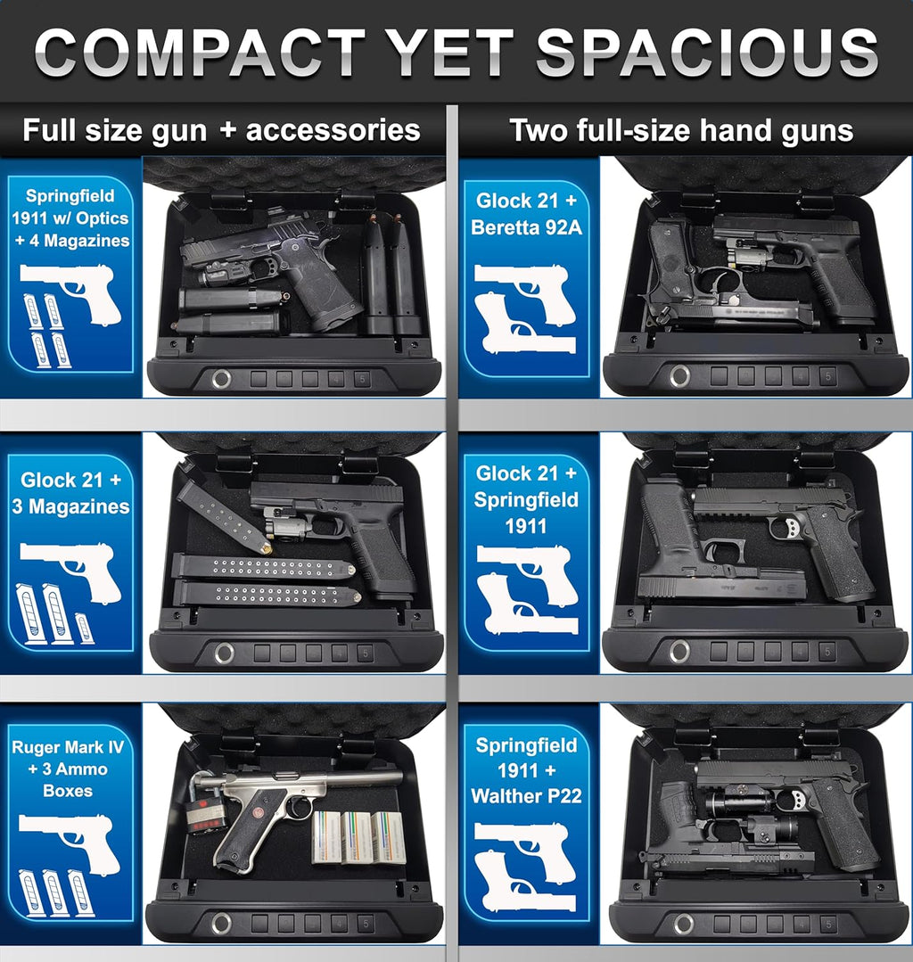 Biometric Gun Safe for Handgun with Fingerprint Reader and PIN Keypad O28853
