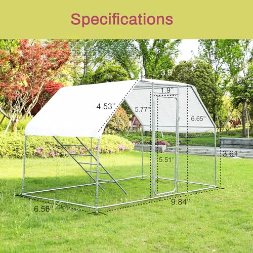 Large Metal Chicken Coop Walk-in with Anti-UV Cover for Outdoor Farm Use Z5246