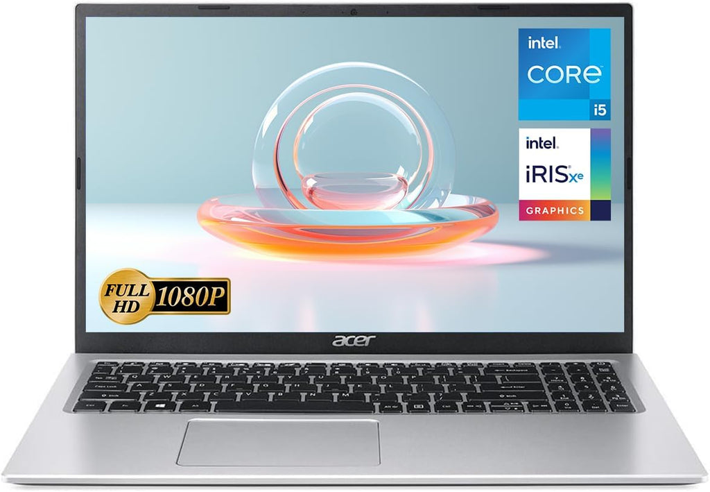 ACER acer Aspire Laptop, 15.6/'' FHD Display, Intel Core i5-1135G7, 8GB RAM, 256GB SSD, Webcam, HDMI, RJ45, Wi-Fi 6, Windows 11 Home, Silver A315-24P