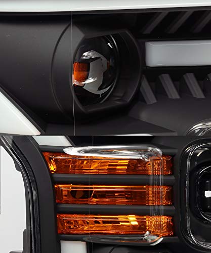 AlphaRex PRO-Series Jet Black LED Tube Dual Projector Headlights for 15-17 Ford F150 M7591