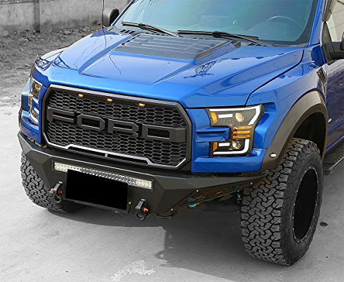 AlphaRex PRO-Series Jet Black LED Tube Dual Projector Headlights for 15-17 Ford F150 M7591