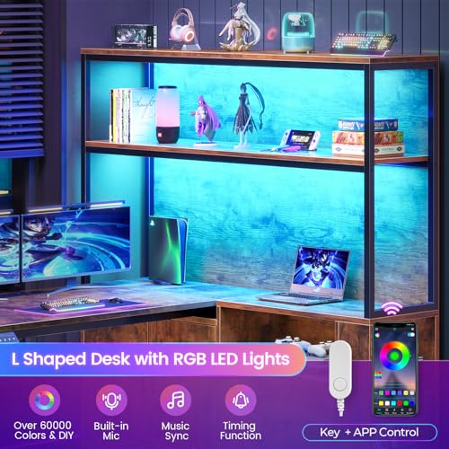 SEDETA L Shaped Standing Desk with Drawers & Hutch, White X476869