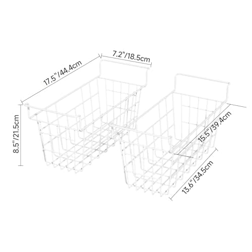 Chest Freezer Organizer Bins 2Packs with Hanging Handles, Metal Wire Storage Basket N1098
