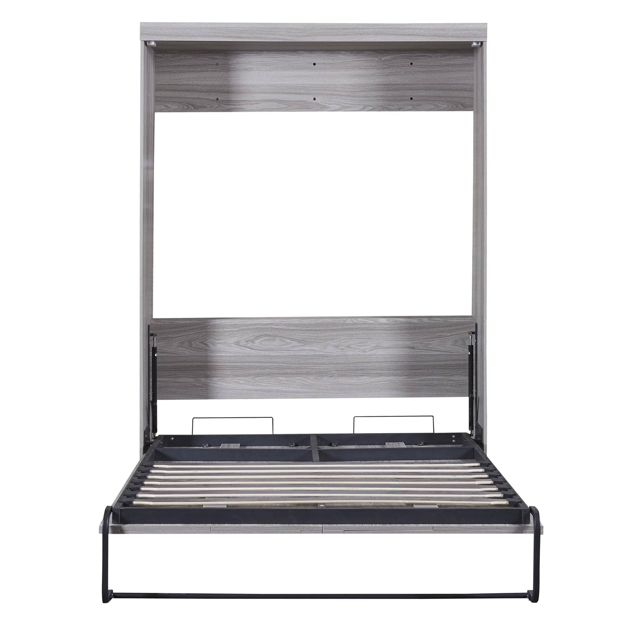 Euroco Pine Wood Full Size Murphy Bed Wall Cabinet Gray L132213