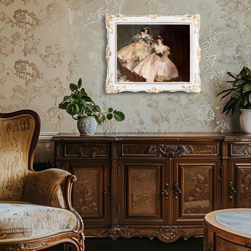 Vintage 8x10 Picture Frame with Glass Front, Antique Retro Photo Frame for Wall or Tabletop, Silver N745