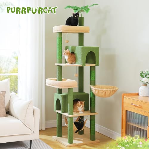 45-Inch Cat Tree with 2 Condos, Scratching Posts and Hammock F616
