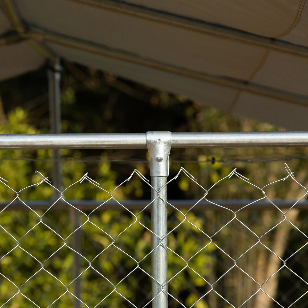 PawHut Dog Kennel Heavy Duty Playpen with Galvanized Steel, Waterproof Cover Q7384