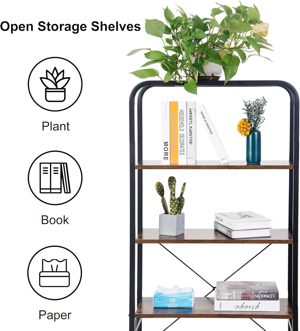 SogesPower 4-Tier Over The Toilet Storage Rack 68 inch Freestanding Bathroom Shelf, Brown I7615