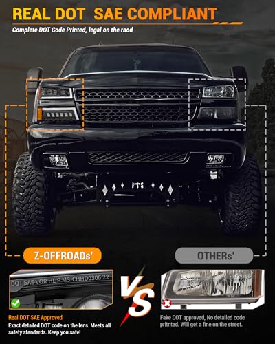 Z-OFFROAD LED Headlights Assembly with DRL for 2003-2006 Chevy Silverado Avalanche Y434052