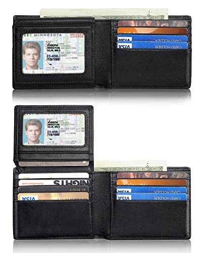 Men's Genuine Leather Bifold RFID Blocking Wallet X966881