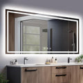 YOLEO 40x36 LED Bathroom Mirror with Lights, Led Mirror for Bathroom with Front and Backlit, Lighted Bathroom Vanity Mirror for Wall, Anti-Fog, Dimmable, Memory Function, 3 Colors, Horizontal/Vertical