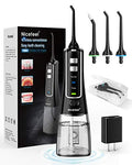 Cordless Water Flosser Teeth Cleaner, Nicefeel 300ML 2 Tip Cases Portable and USB Rechargeable Oral Irrigator for Travel, IPX7 Waterproof, 3-Mode Water Flossing with 4 Jet Tips for Home Blue