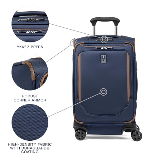 Travelpro Crew Classic Lightweight Expandable Carry-On Luggage, 8 Wheel Spinner, 20-Inch, Patriot Blue P86530
