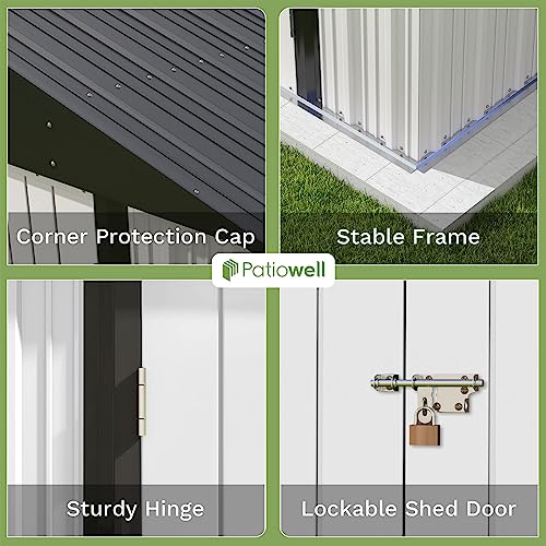 Patiowell 3 x 3 FT Outdoor Storage Shed with Sloping Roof, Grey F27529