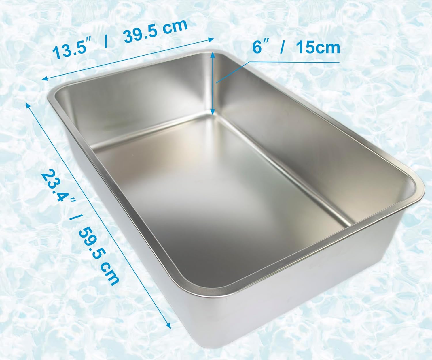 Stainless Steel Litter Box for Cat or Rabbit, Extra Large, Easy to Clean S218943