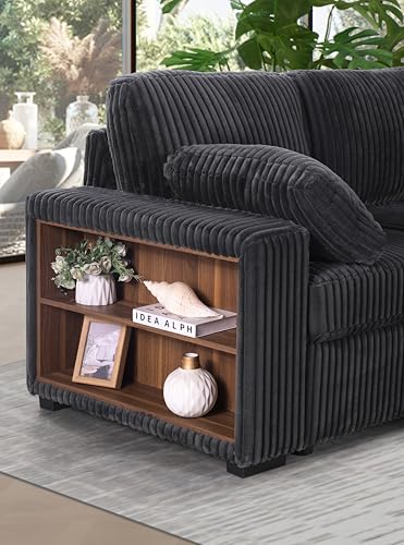 L-Shaped Pull Out Sleep Sofabed with Storage Chaise, Chenille Upholstered X30892
