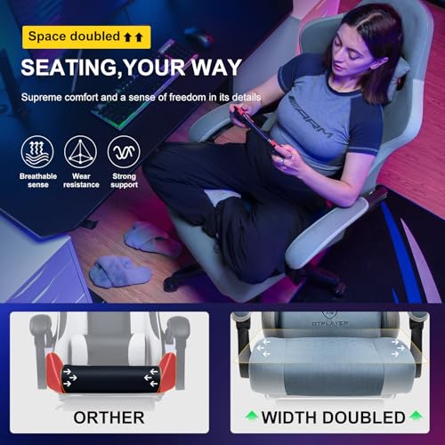 GTPLAYER Gaming Chair with Pocket Spring Cushion, Linkage Armrests and Footrest P648