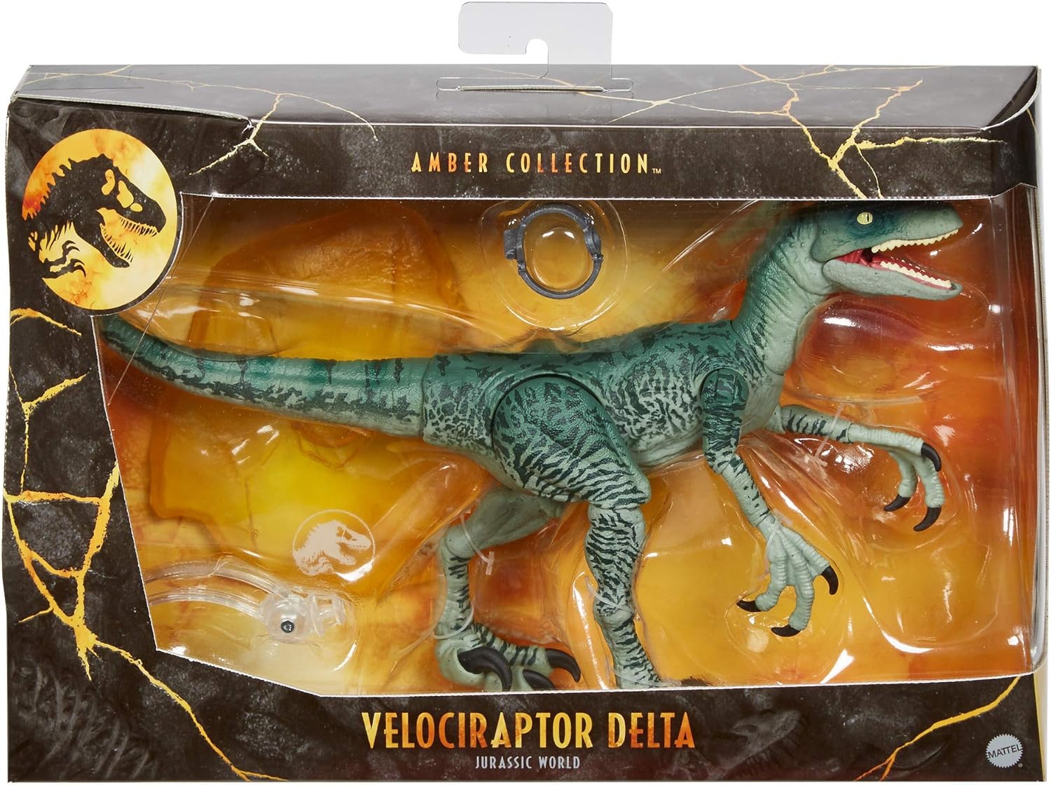 Jurassic World Toys Amber Collection Velociraptor Delta 6-in Dinosaur Action Figure F407
