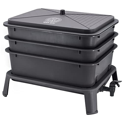 WN54 4-Tray Worm Composting Bin Kit with Coco Coir Brick O255
