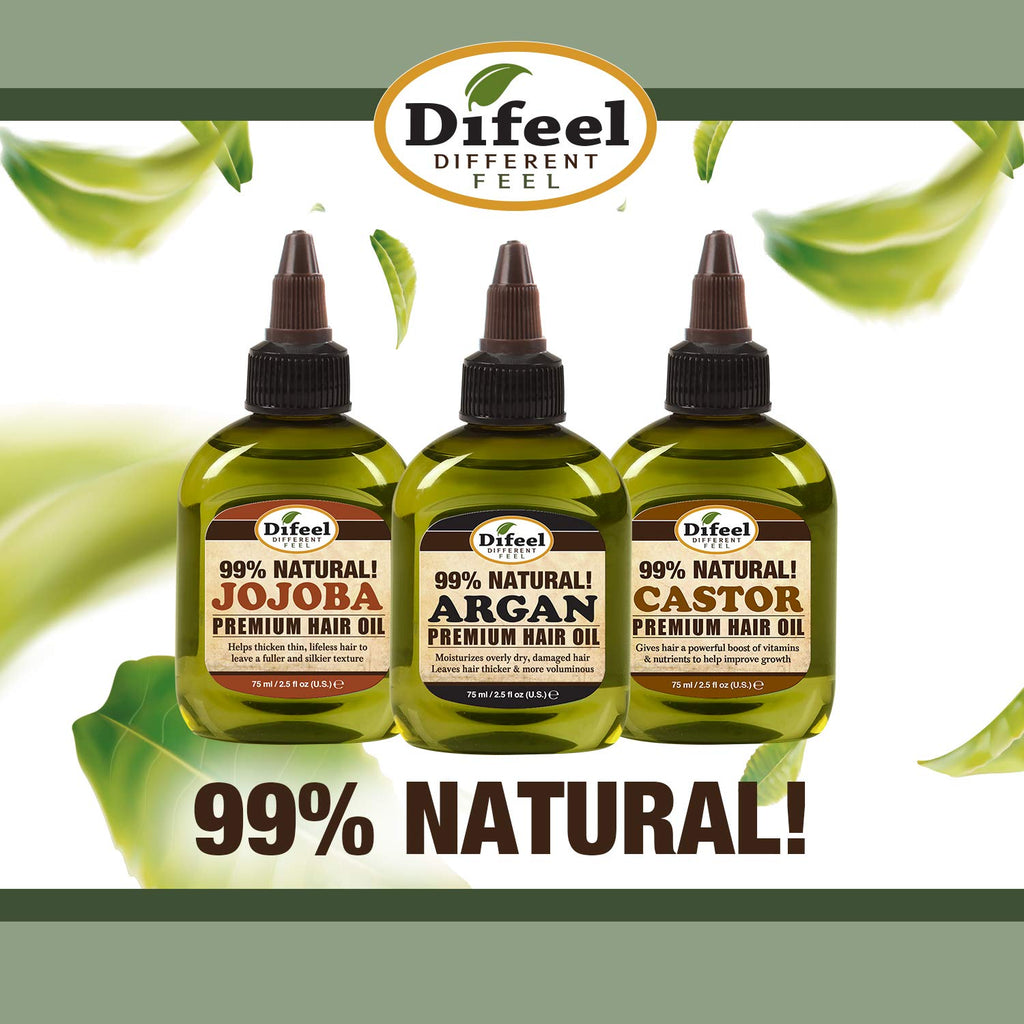 Difeel Premium 99% Natural Castor Hair Oil 7.1 oz (3-Pack) L2146