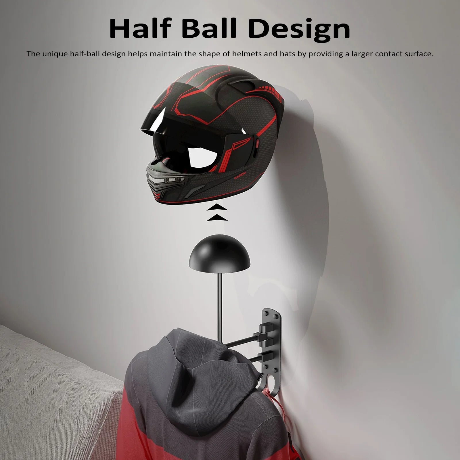 Spirastell Rack Rotation Helmet Wall Mount with 2 Caps M412529