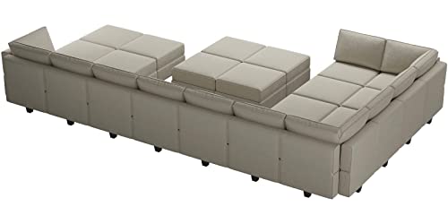 Belffin Oversized Modular Sectional Sofa with Double Chaises and Storage F17277
