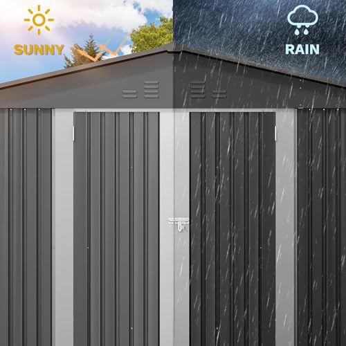DWVO 6x4ft Metal Storage Shed for Outdoors, Dark Gray T6985