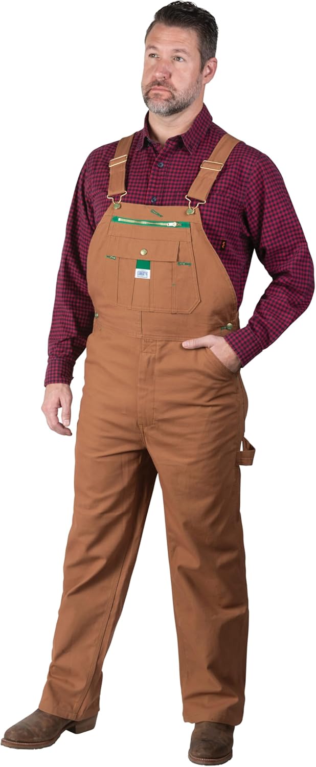 Liberty Men's Duck Bib Overall Pecan 38x30 T83865