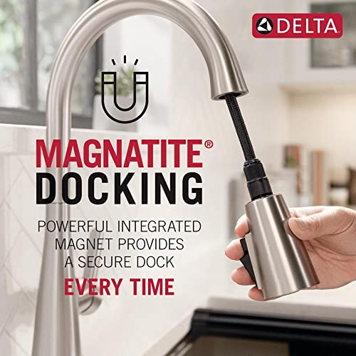 Delta Faucet Ermelo Pro Commercial Kitchen Faucet with Pull Down Sprayer, Brushed Nickel B410894