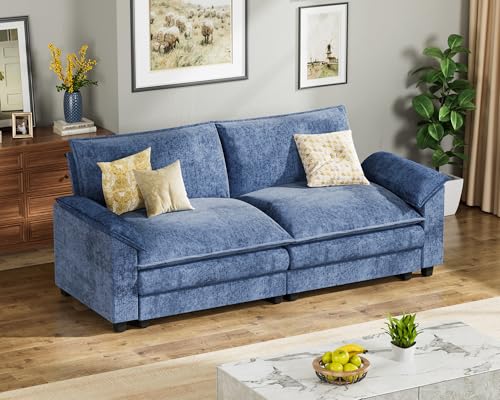 Homall 119" Modular Sectional Sofa with Reversible Ottoman, Light Grey V97154