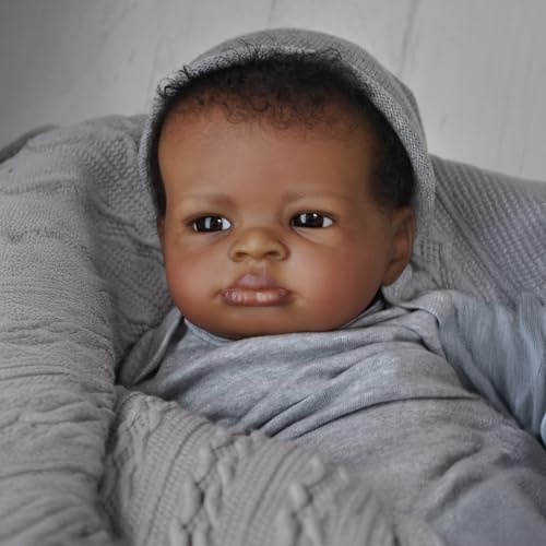 WOOROY Realistic Reborn Baby Doll Black Boy, 20 Inch African American Newborn T283379