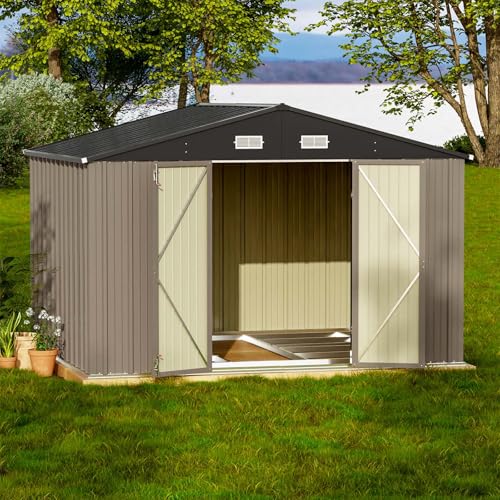 Patiowell 5x3 FT Outdoor Storage Shed with Sloping Roof and Lockable Door, Brown L4971