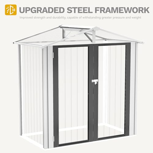 DWVO 6x4ft Metal Storage Shed for Outdoors, Dark Gray T6985