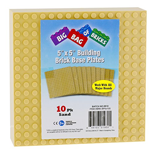 SCS Direct Brick Building Blocks Green Baseplates 5x5 (10pcs) B194405