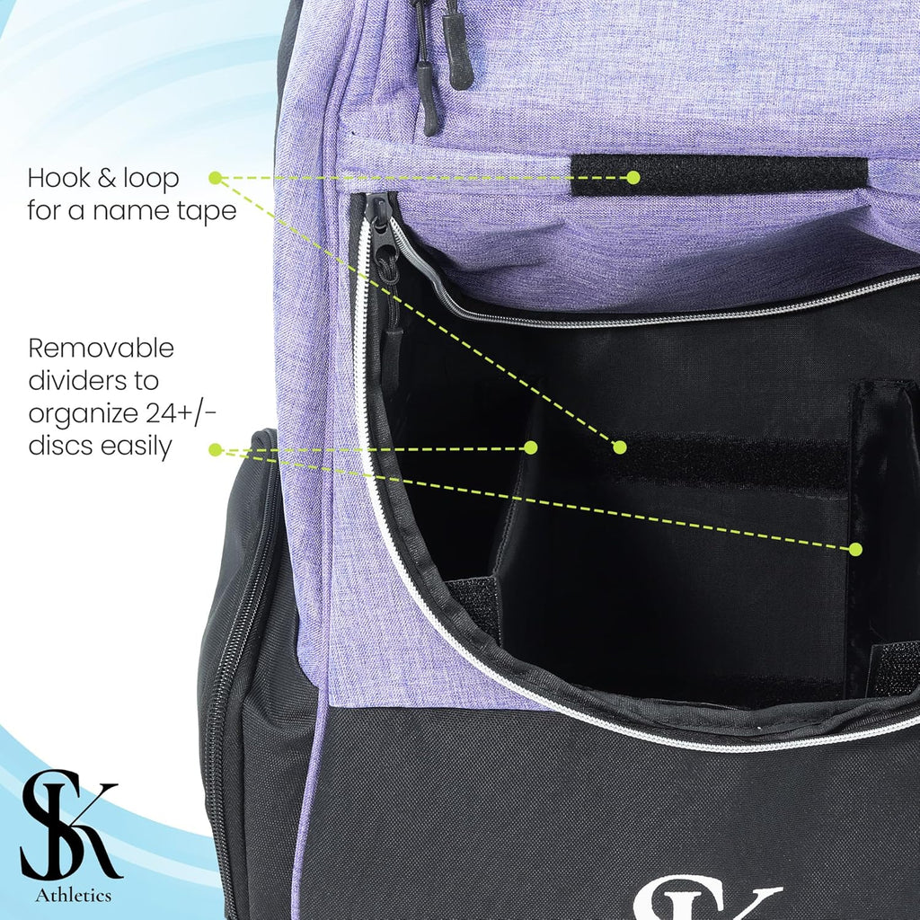 Disc Golf Backpack with Chalk Bag and Ergonomic Straps L754275