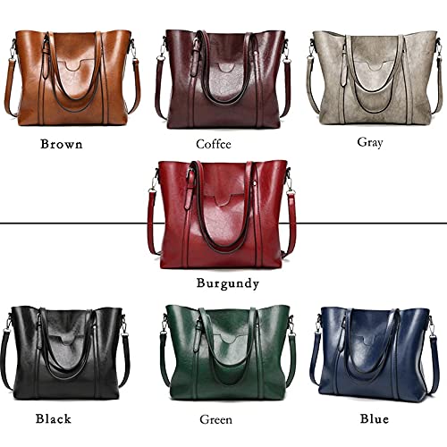 Women's Leather Top Handle Satchel Tote Bag Brown S278680