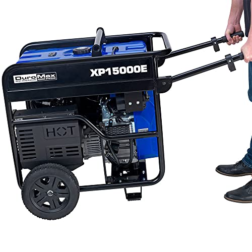 DuroMax XP15000E Gas Powered Portable Generator 15000 Watt Electric Start, Home Backup & RV Ready Q500956