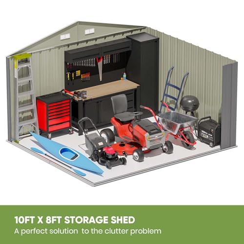 Patiowell 5x3 FT Outdoor Storage Shed with Sloping Roof and Lockable Door, Brown L4971