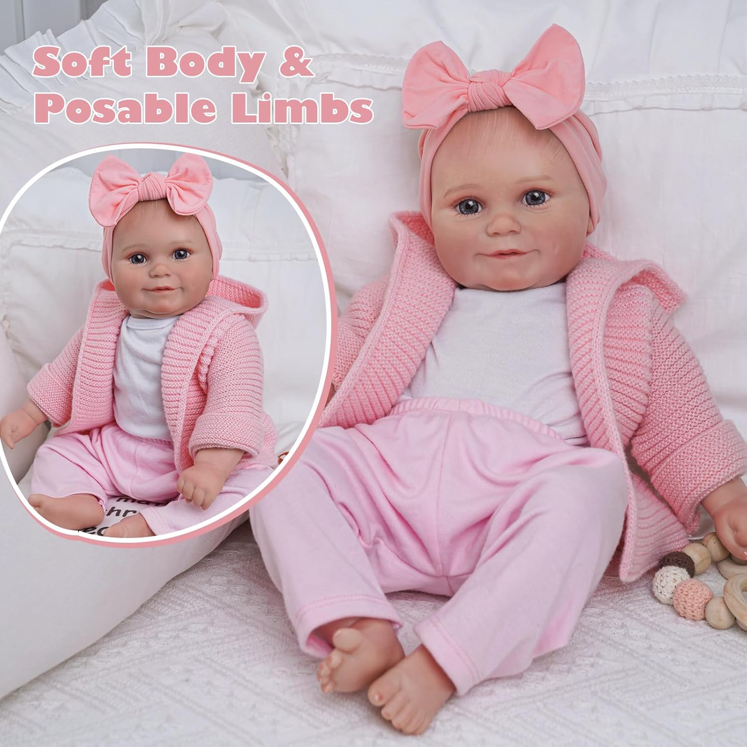 ADFO Lifelike Reborn Baby Doll 20 Inch Soft Body Realistic Newborn Isabella R739211