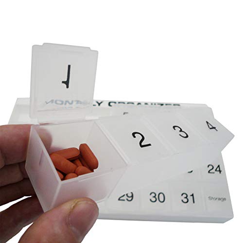 Promed 4 Week Monthly Pill Organizer with Tray, Green O35291