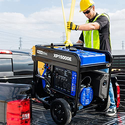 DuroMax XP15000E Gas Powered Portable Generator 15000 Watt Electric Start, Home Backup & RV Ready Q500956