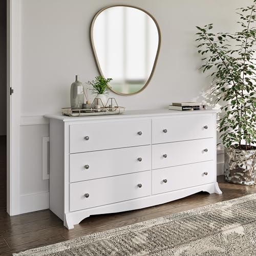 Prepac Rustic Ridge Farmhouse 6-Drawer Double Dresser, Brown X6434