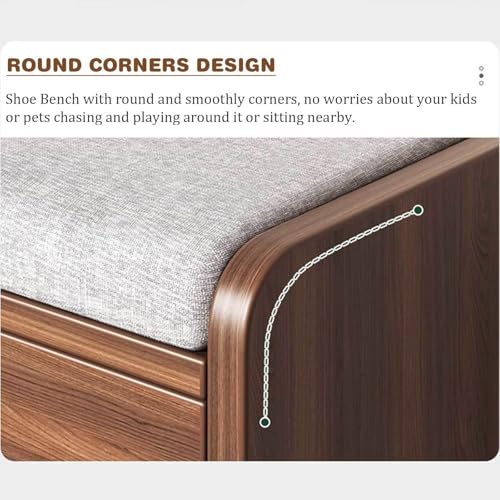 Shoe Bench with Storage Shelf 2-Tier Cushion Padded Seat White Z789019