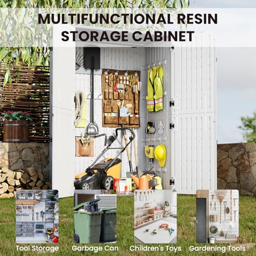 Outdoor Resin Storage Shed 64 Cu.Ft Waterproof Cabinet K6967